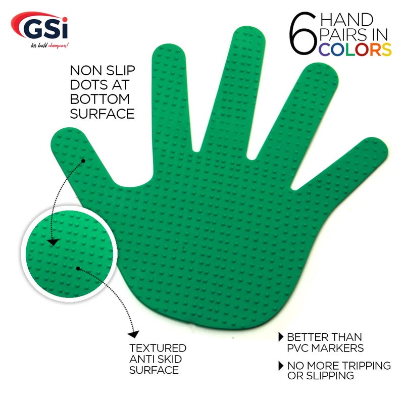 GSi Hand Spot Markers Set of 6 Pairs Non-Toxic Non-Slip in Assorted Colours for Kids Education and Learning - Image 3